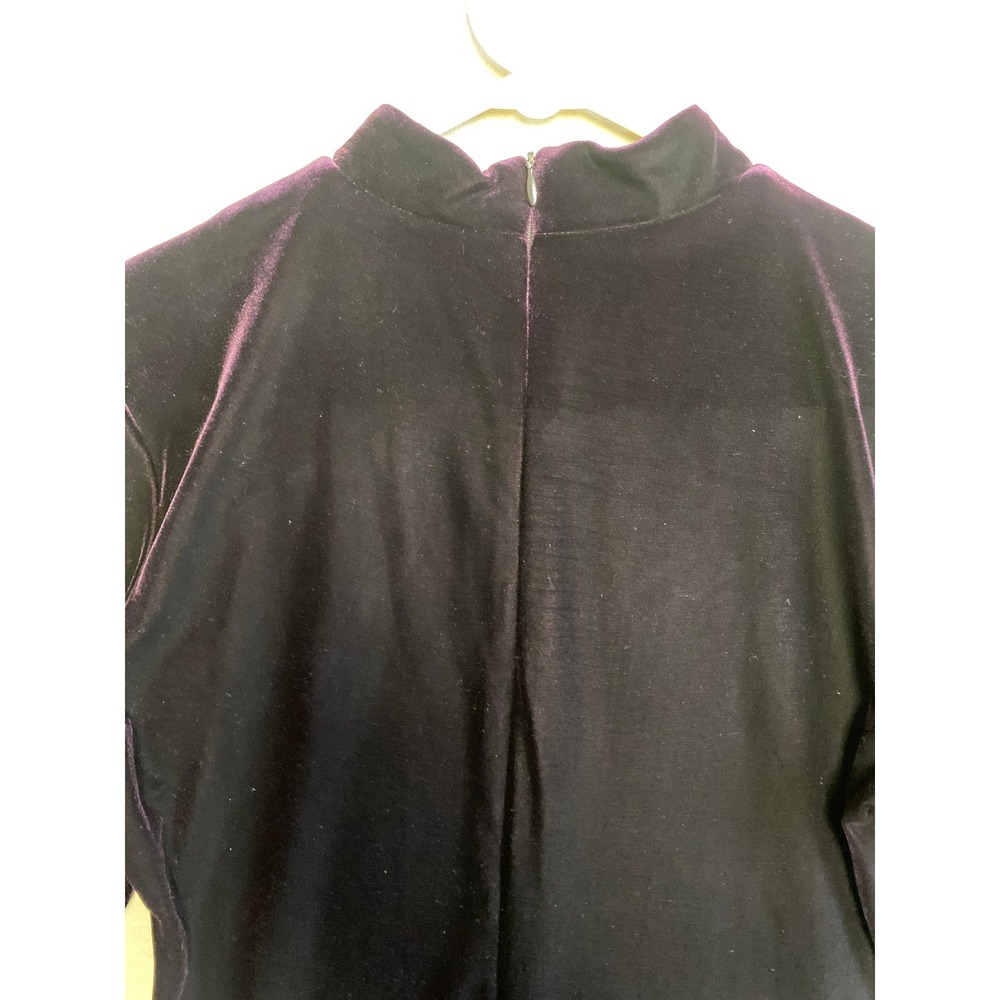 KC Spencer New York Vintage Purple Velvet Mandarin Collar Maxi Dress 12P 100093 - Picture 5 of 8